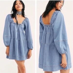 Free People Lou Jean Denim Dress - M